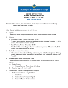 BOARD OF TRUSTEES BOARD MEETING MINUTES January 20, 2016 – 11:30 a.m.
