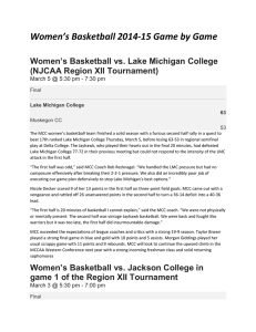 Women’s Basketball 2014-15 Game by Game (NJCAA Region XII Tournament)