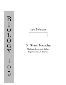 Lab Syllabus Fall 2012  Dr. Shawn Macauley