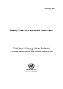 Making FDI Work for Sustainable Development