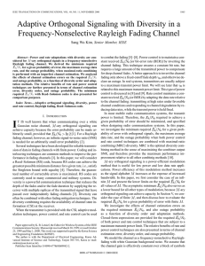 Adaptive Orthogonal Signaling with Diversity in a Frequency-Nonselective Rayleigh Fading Channel