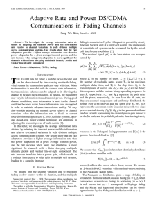 Adaptive Rate and Power DS/CDMA Communications in Fading Channels Sang Wu Kim,