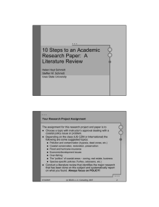 10 Steps to an Academic Research Paper:  A Literature Review