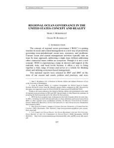 REGIONAL OCEAN GOVERNANCE IN THE UNITED STATES: CONCEPT AND REALITY