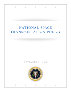 NatiONal SpacE tR aNSpORtatiON pOlicy ★