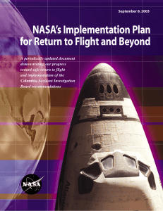 NASA’s Implementation Plan for Return to Flight and Beyond