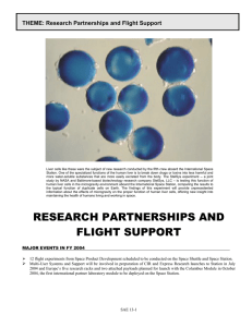 THEME: Research Partnerships and Flight Support