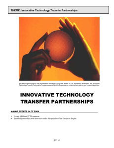 THEME: Innovative Technology Transfer Partnerships