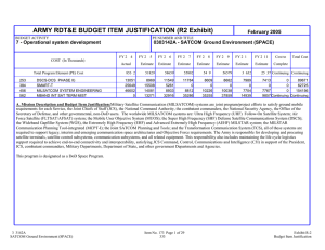 ARMY RDT&amp;E BUDGET ITEM JUSTIFICATION (R2 Exhibit) February 2005