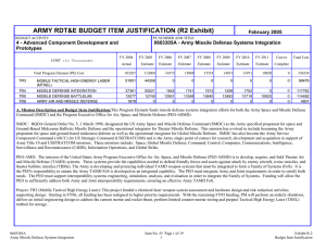 ARMY RDT&amp;E BUDGET ITEM JUSTIFICATION (R2 Exhibit)