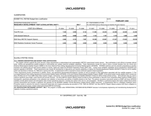 UNCLASSIFIED EXHIBIT R-2, RDT&amp;E Budget Item Justification FEBRUARY 2005