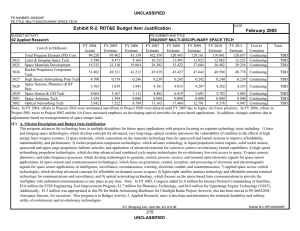 Exhibit R-2, RDT&amp;E Budget Item Justification February 2005 UNCLASSIFIED