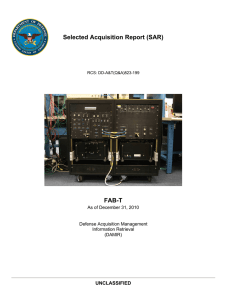 Selected Acquisition Report (SAR) FAB-T UNCLASSIFIED As of December 31, 2010