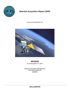 Selected Acquisition Report (SAR) NPOESS UNCLASSIFIED As of December 31, 2010