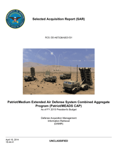 Selected Acquisition Report (SAR) Patriot/Medium Extended Air Defense System Combined Aggregate