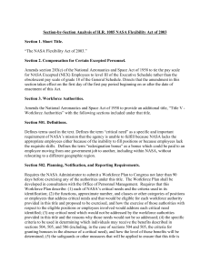 “The NASA Flexibility Act of 2003.” Section 1. Short Title.