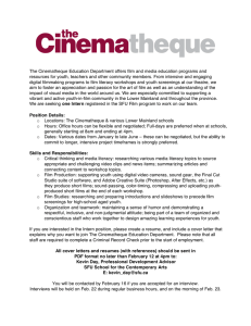 The Cinematheque Education Department offers film and media education programs... resources for youth, teachers and other community members. From intensive...