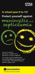 meningitis septicaemia Protect yourself against In school years 9 to 13?