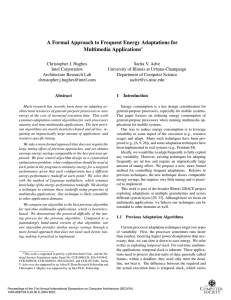 A Formal Approach to Frequent Energy Adaptations for Multimedia Applications