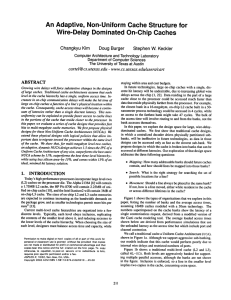 An Adaptive,  Non-Uniform  Cache Structure for