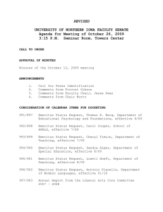 REVISED  UNIVERSITY OF NORTHERN IOWA FACULTY SENATE