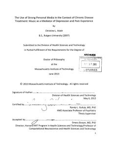 The  Use  of Strong Personal  Media ... Treatment:  Music as  a  Mediator of Depression ...