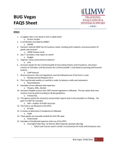 BUG Vegas   FAQS Sheet  ~ TESS ~
