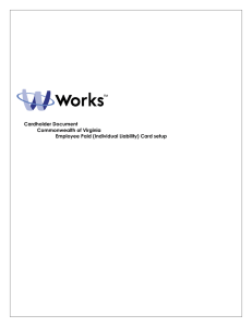 Cardholder Document Commonwealth of Virginia Employee Paid (Individual Liability) Card setup