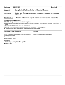 Science        SCI.IV.1.1 Grade: 5