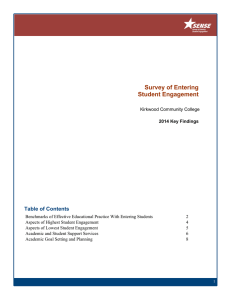 Survey of Entering Student Engagement Table of Contents