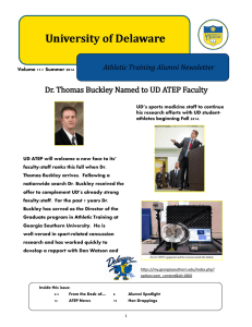 University of Delaware  Dr. Thomas Buckley Named to UD ATEP Faculty
