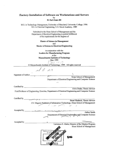 Factory-Installation  of Software  on  Workstations and Servers