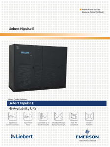 Liebert Hipulse E Power Protection for Business-Critical Continuity