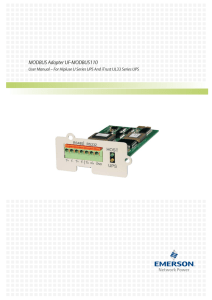 Adapter UF-MODBUS110 MODBUS User