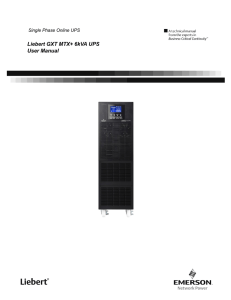 Liebert GXT MTX+ 6kVA UPS User Manual Single Phase Online UPS