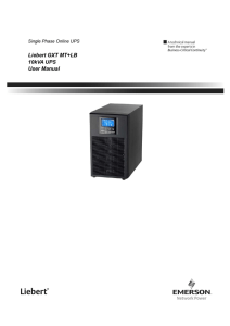 Liebert GXT MT+LB 10kVA UPS User Manual
