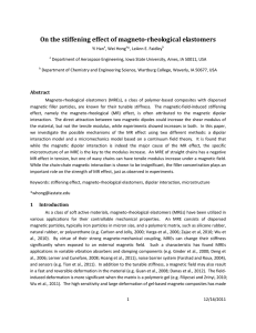 On the stiffening effect of magneto-rheological elastomers