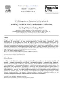 Modeling breakdown-resistant composite dielectrics ScienceDirect Wei Hong *, Krishna Chaitanya Pitike