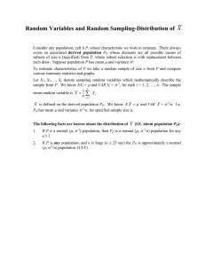 Random Variables and Random Sampling-Distribution of μ σ