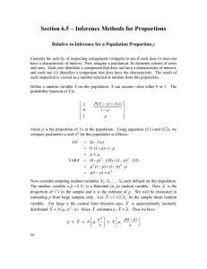 Section 6.5 Inference Methods for Proportions
