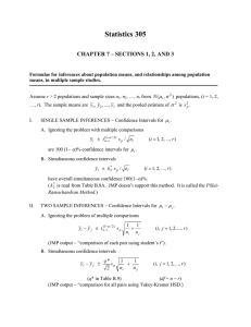 Statistics 305  CHAPTER 7 – SECTIONS 1, 2, AND 3