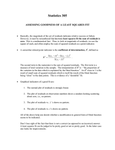 Statistics 305  ASSESSING GOODNESS OF A LEAST SQUARES FIT