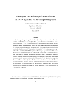 Convergence rates and asymptotic standard errors Department of Statistics