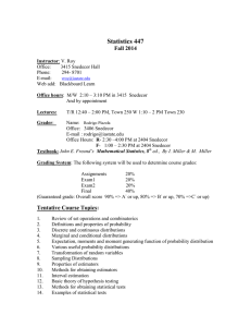 Statistics 447 Fall 2014