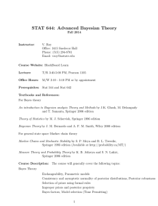 STAT 644: Advanced Bayesian Theory