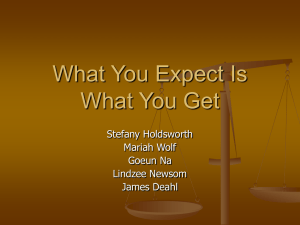 What You Expect Is What You Get Stefany Holdsworth Mariah Wolf