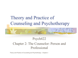 Theory and Practice of Counseling and Psychotherapy Psych422