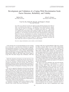 Development and Validation of a Coping With Discrimination Scale: