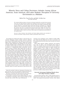 Minority Stress and College Persistence Attitudes Among African