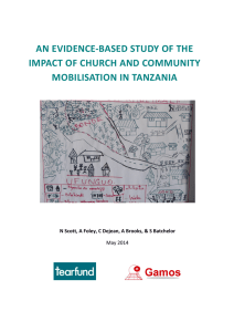 AN EVIDENCE-BASED STUDY OF THE IMPACT OF CHURCH AND COMMUNITY